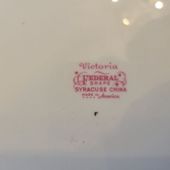 Syracuse China Victoria Federal Shape Plate Floral Rose Design 10.5" - Picture 5 of 7